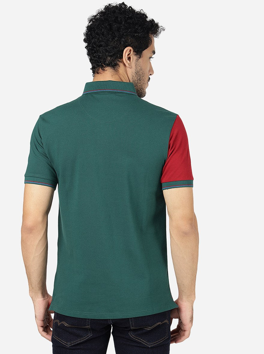 Multicolor Striped Slim Fit Polo T-Shirt | JadeBlue