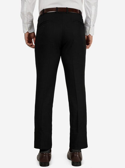 Black Solid Slim Fit Formal Trouser | JB Studio