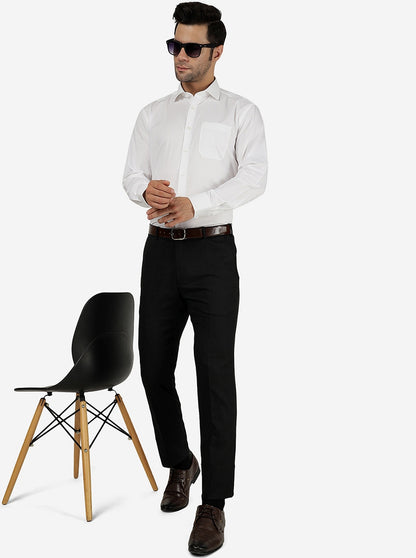 Black Solid Slim Fit Formal Trouser | JB Studio