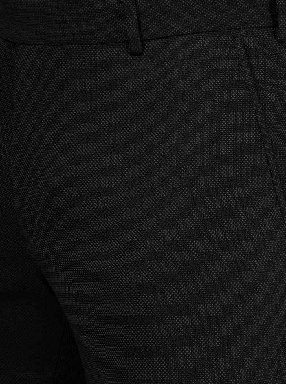 Black Solid Slim Fit Formal Trouser | JB Studio
