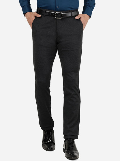 Black Solid Slim Fit Club Wear Trouser | JB Studio