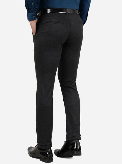 Black Solid Slim Fit Club Wear Trouser | JB Studio
