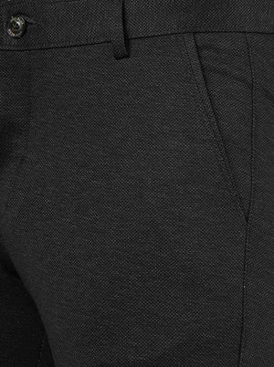 Black Solid Slim Fit Club Wear Trouser | JB Studio