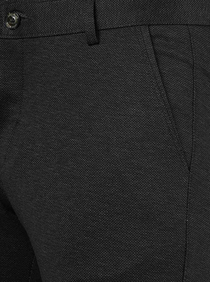 Black Solid Slim Fit Club Wear Trouser | JB Studio