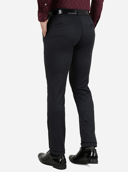 Navy Blue Solid Slim Fit Club Wear Trouser | JB Studio