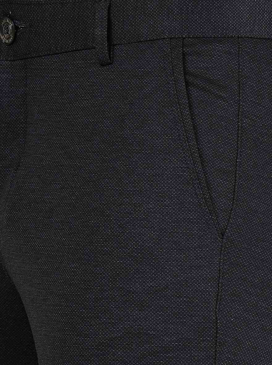 Navy Blue Solid Slim Fit Club Wear Trouser | JB Studio