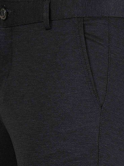 Navy Blue Solid Slim Fit Club Wear Trouser | JB Studio