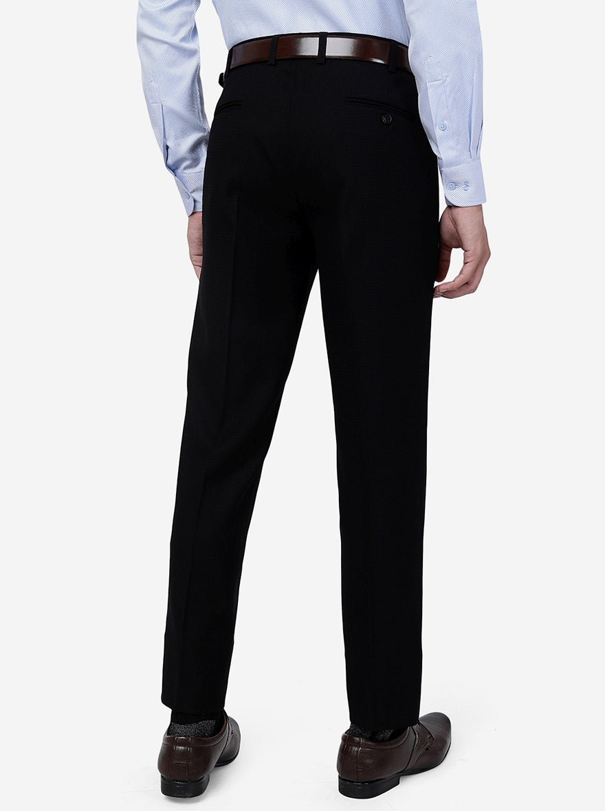 Black Solid Slim Fit Formal Trouser | JB Studio