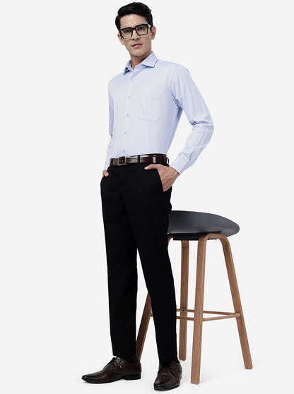Black Solid Slim Fit Formal Trouser | JB Studio