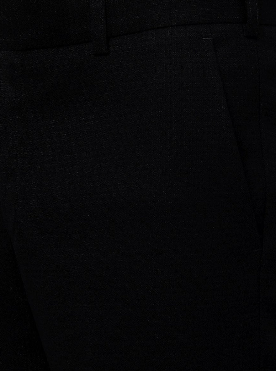 Black Solid Slim Fit Formal Trouser | JB Studio