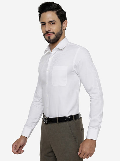 White Solid Slim Fit Formal Shirt | JadeBlue Youth
