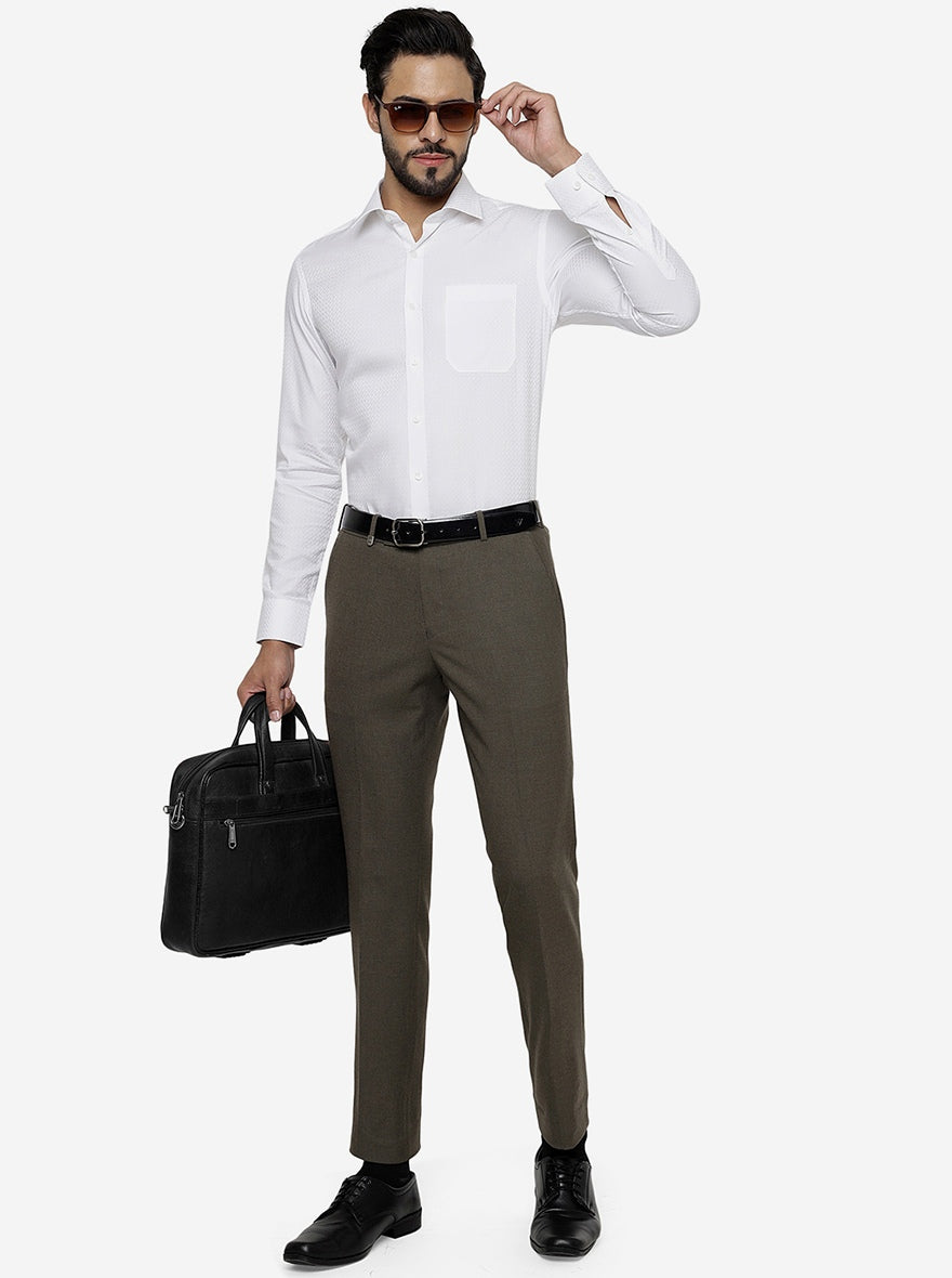 White Solid Slim Fit Formal Shirt | JadeBlue Youth