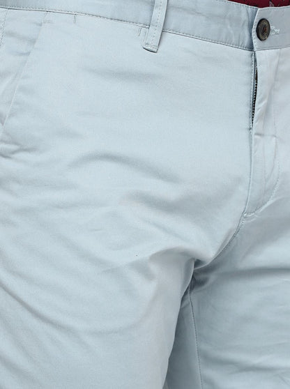 Light Blue Solid Uno Fit Casual Trouser | JadeBlue