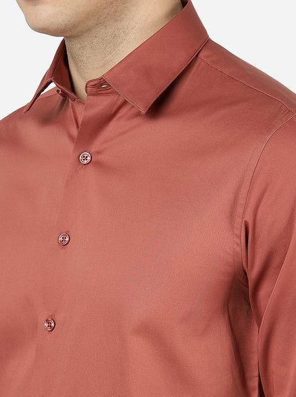 Baked Clay Solid Slim Fit Casual Shirt | Greenfibre