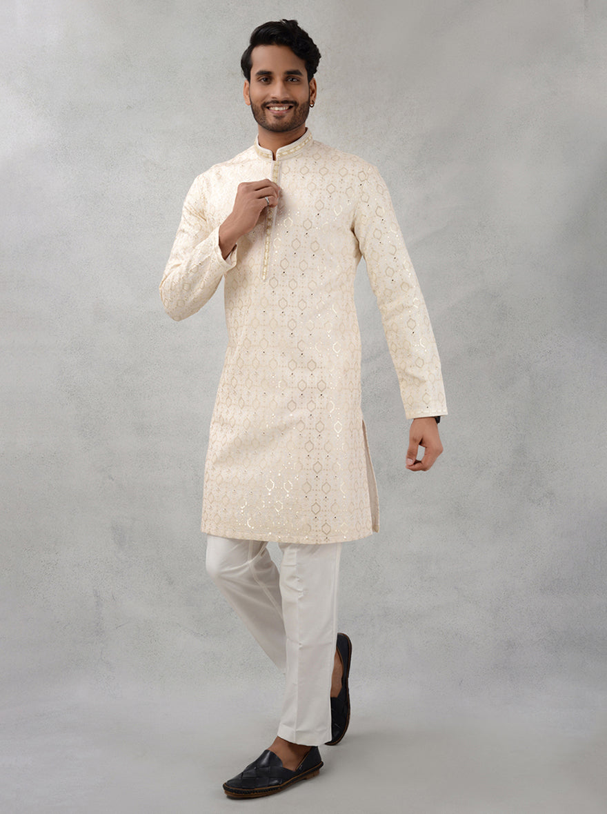 Off White & Beige  Kurta Pajama | TULA