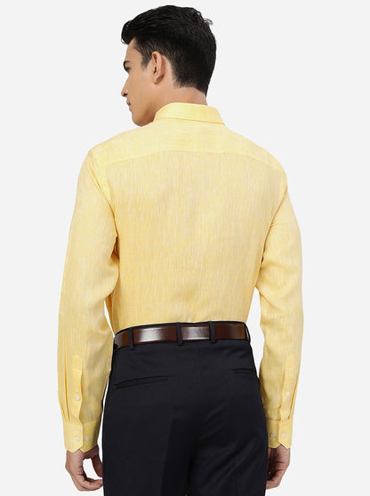 Yellow Solid Regular Fit Formal Shirt | JadeBlue