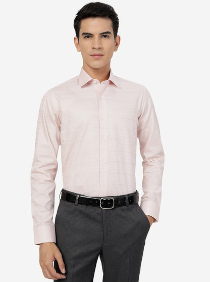 Peach Striped Slim fit Formal Shirt | JadeBlue Youth