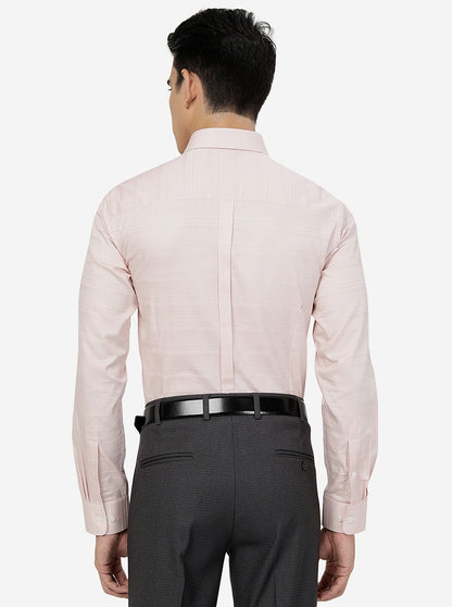 Peach Striped Slim fit Formal Shirt | JadeBlue Youth