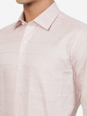 Peach Striped Slim fit Formal Shirt | JadeBlue Youth