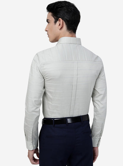 Green Striped Slim Fit Formal Shirt | JadeBlue Youth