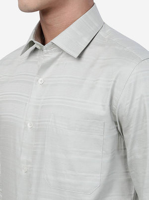 Green Striped Slim Fit Formal Shirt | JadeBlue Youth