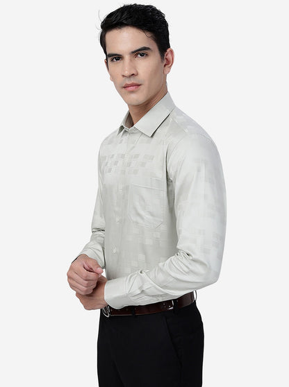 Light Green Solid Slim Fit Formal Shirt | JadeBlue Youth
