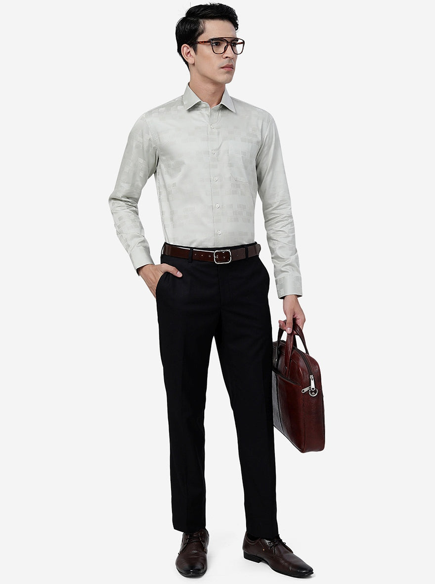 Light Green Solid Slim Fit Formal Shirt | JadeBlue Youth