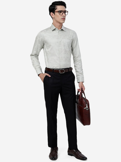 Light Green Solid Slim Fit Formal Shirt | JadeBlue Youth