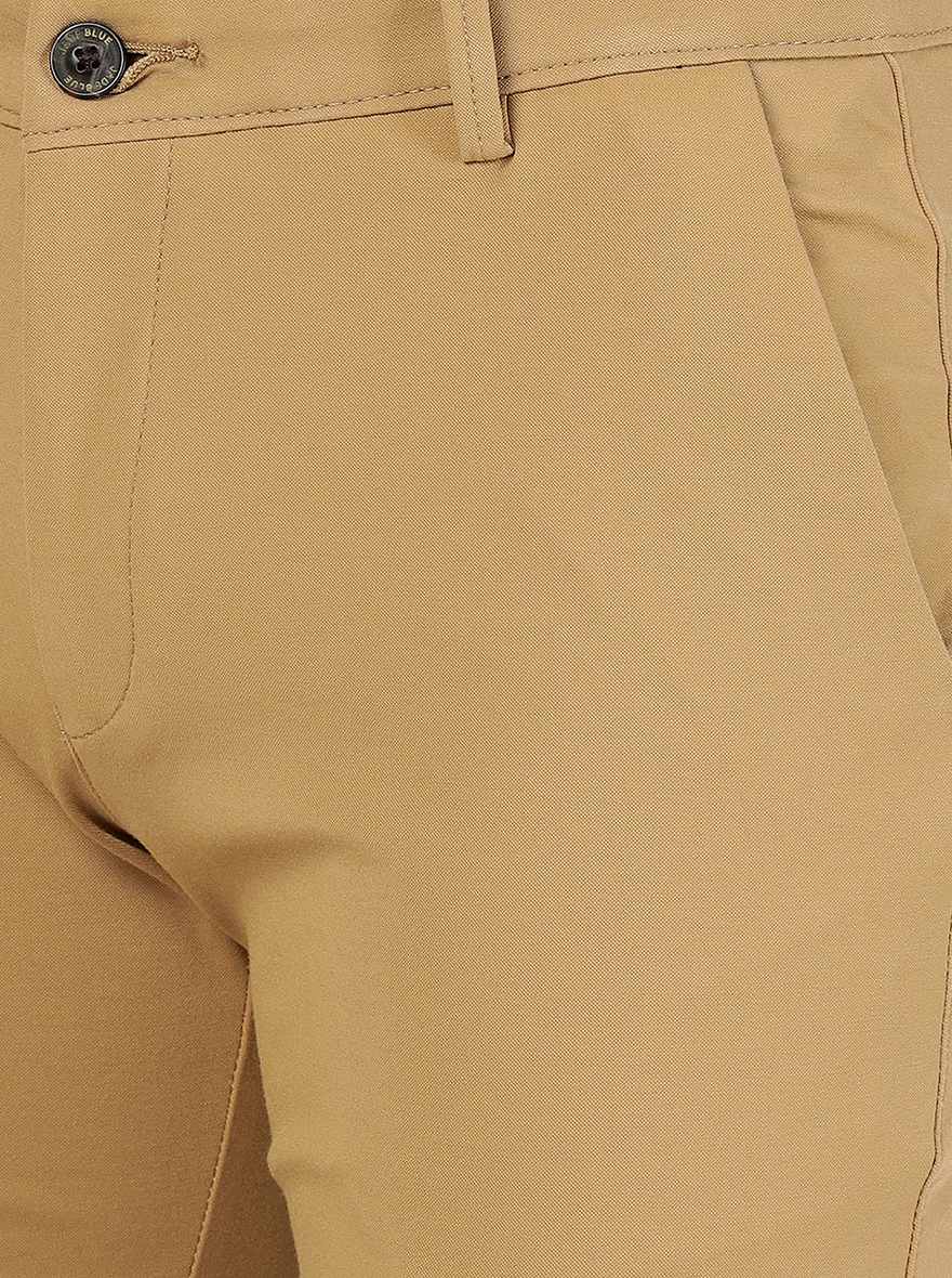 Khakhi Solid Venice Fit Casual Trouser | JadeBlue