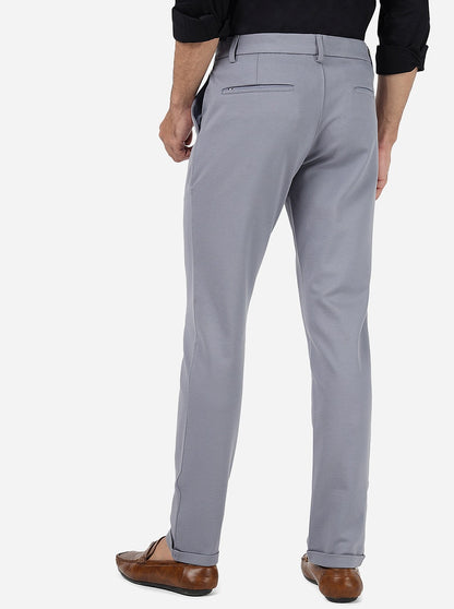 Light Grey Solid Venice Fit Casual Trouser | JadeBlue