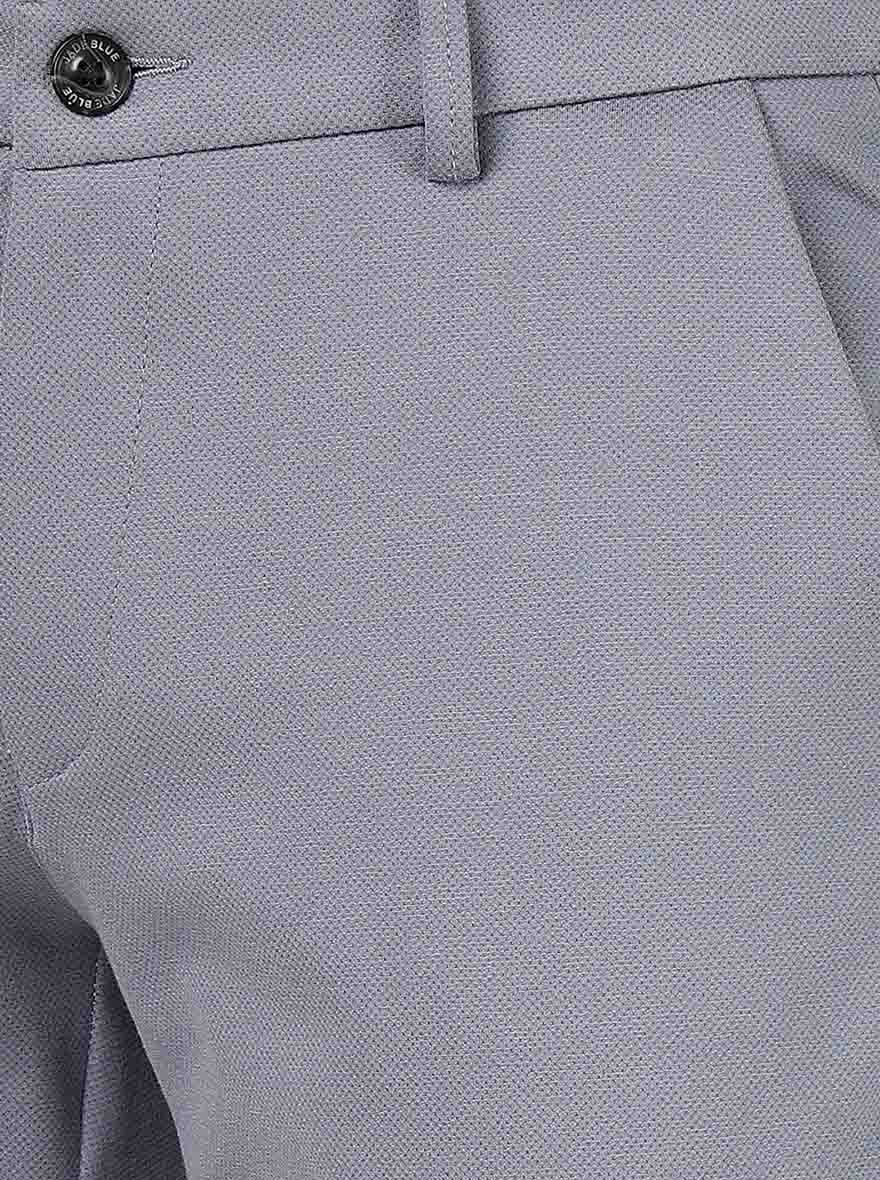 Light Grey Solid Venice Fit Casual Trouser | JadeBlue