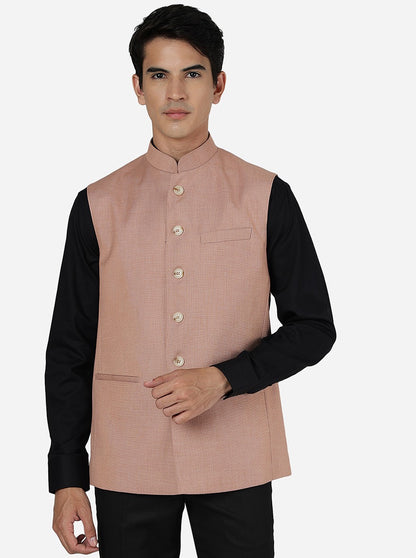 Orange Textured Regular Fit Modi Jacket | JadeBlue