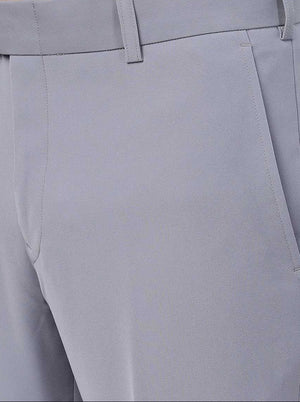 Light Grey Solid Slim Fit Formal Trouser | JB Studio