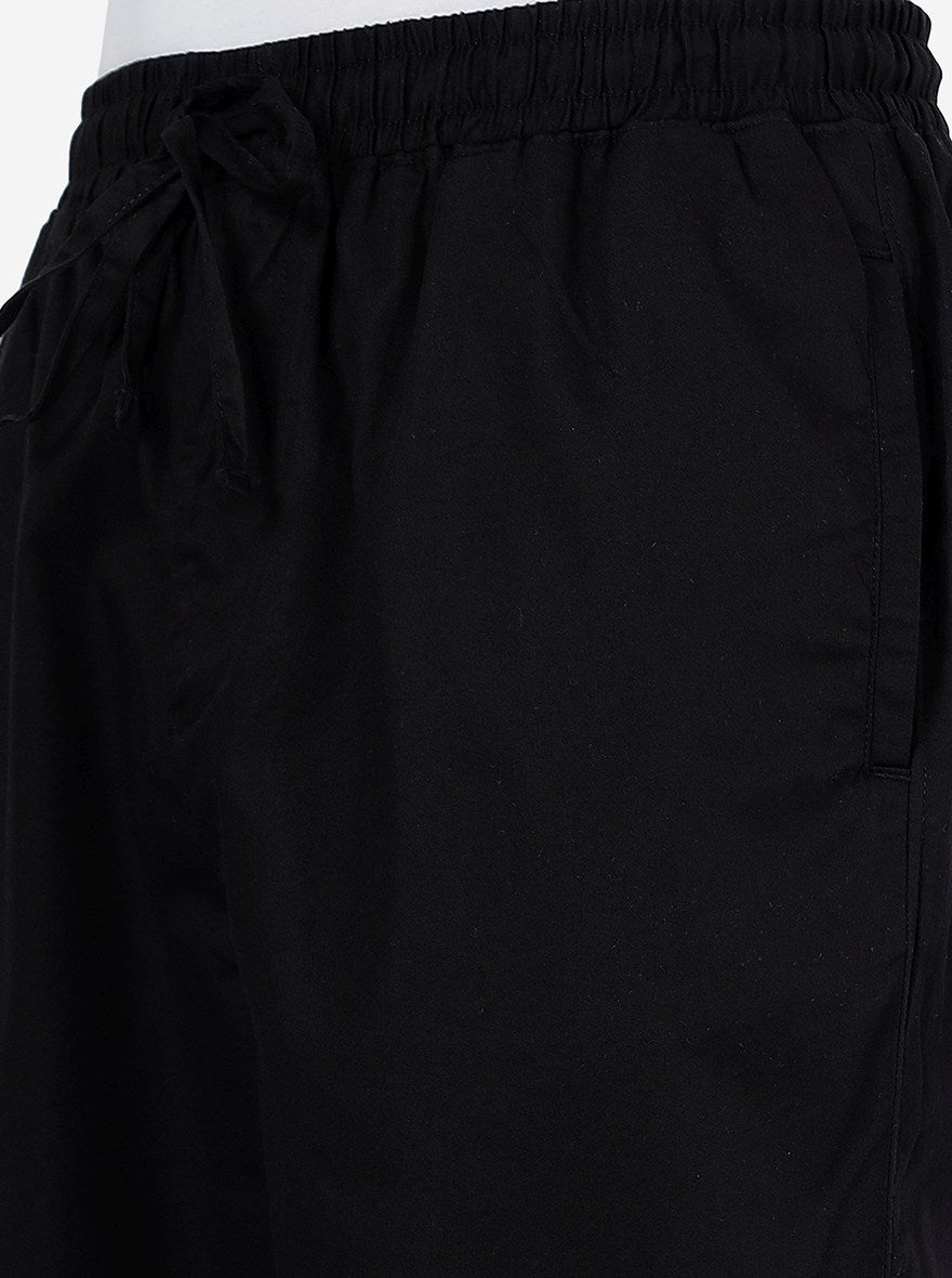 Black Solid Slim Fit Track Pant | JadeBlue