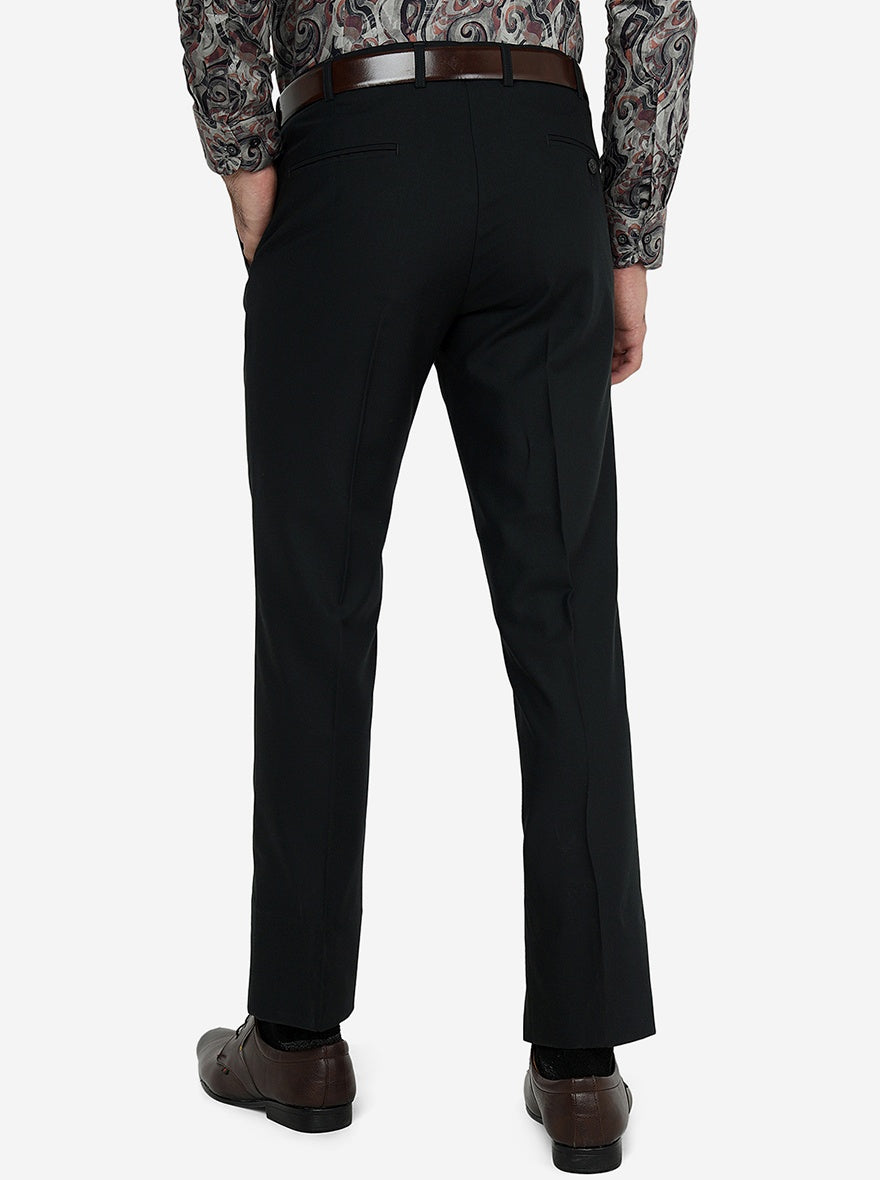 Dark Green Solid Slim Fit Formal Trouser | Metal
