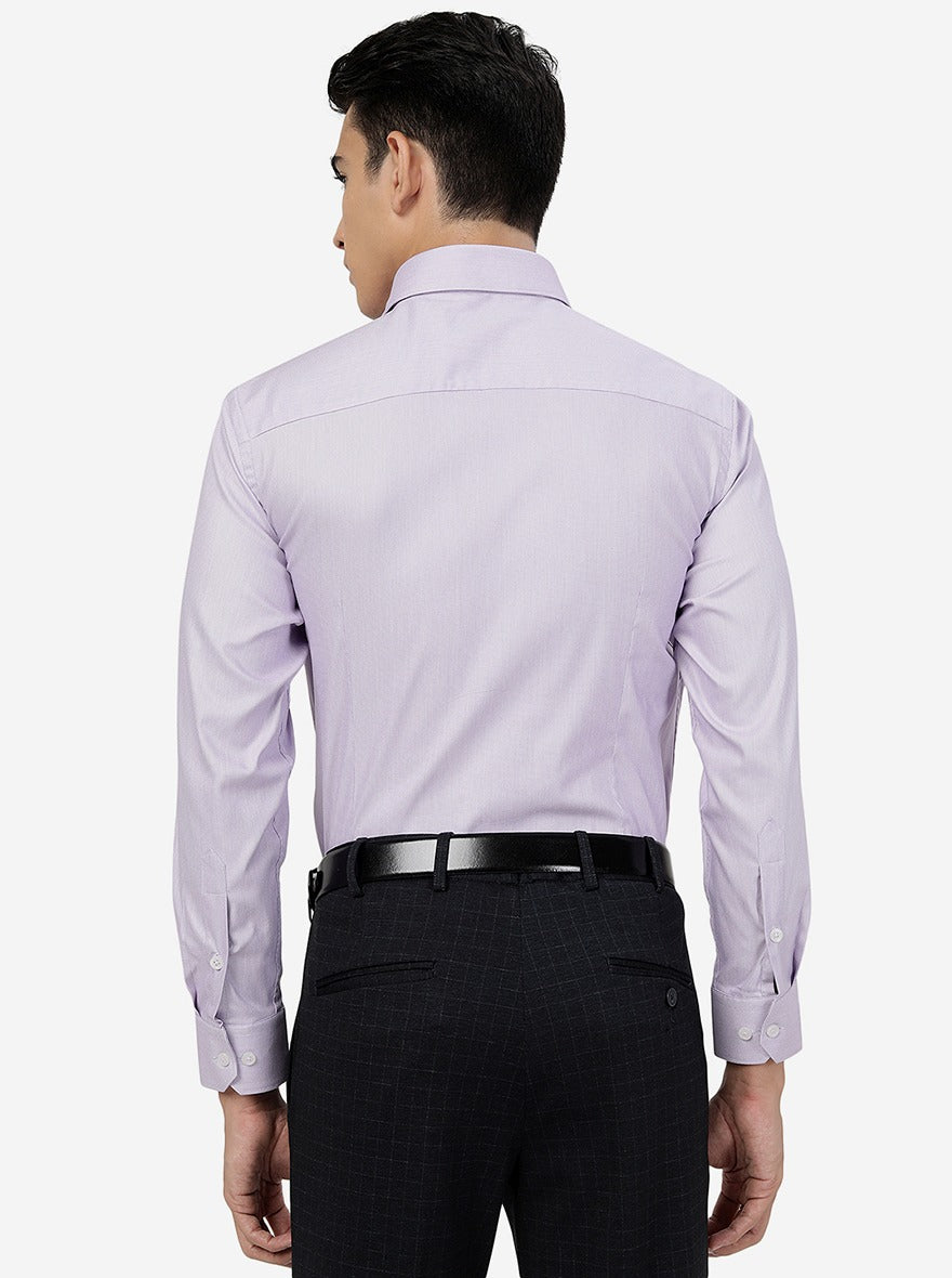 Purple Solid Slim Fit Formal Shirt | Greenfibre