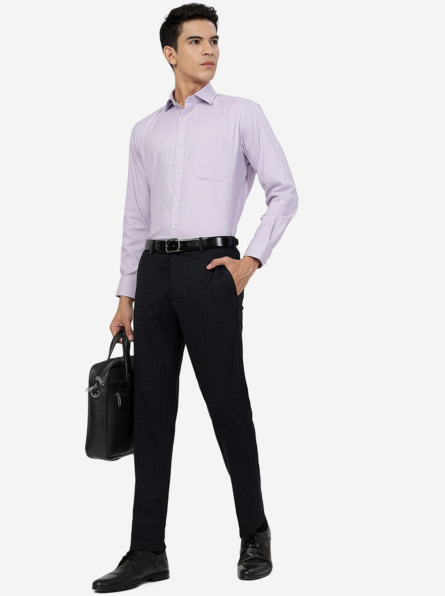 Purple Solid Slim Fit Formal Shirt | Greenfibre
