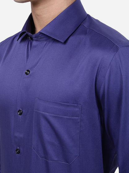 Dark Purple Solid Slim Fit Formal Shirt | Greenfibre