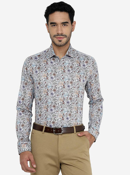 Multicolor Printed Slim Fit Party Wear Shirt | Wyre