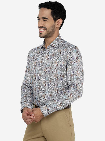 Multicolor Printed Slim Fit Party Wear Shirt | Wyre