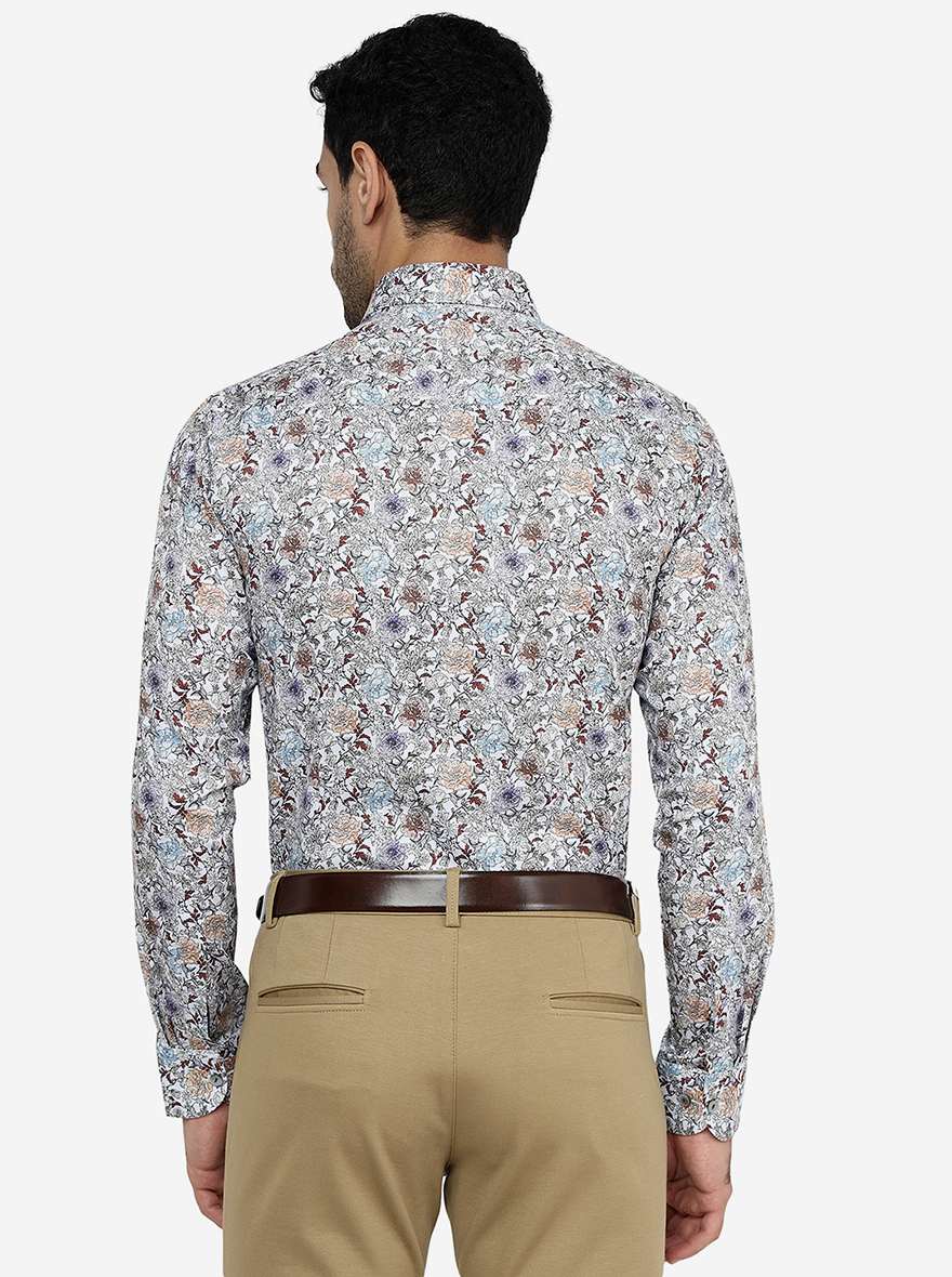 Multicolor Printed Slim Fit Party Wear Shirt | Wyre