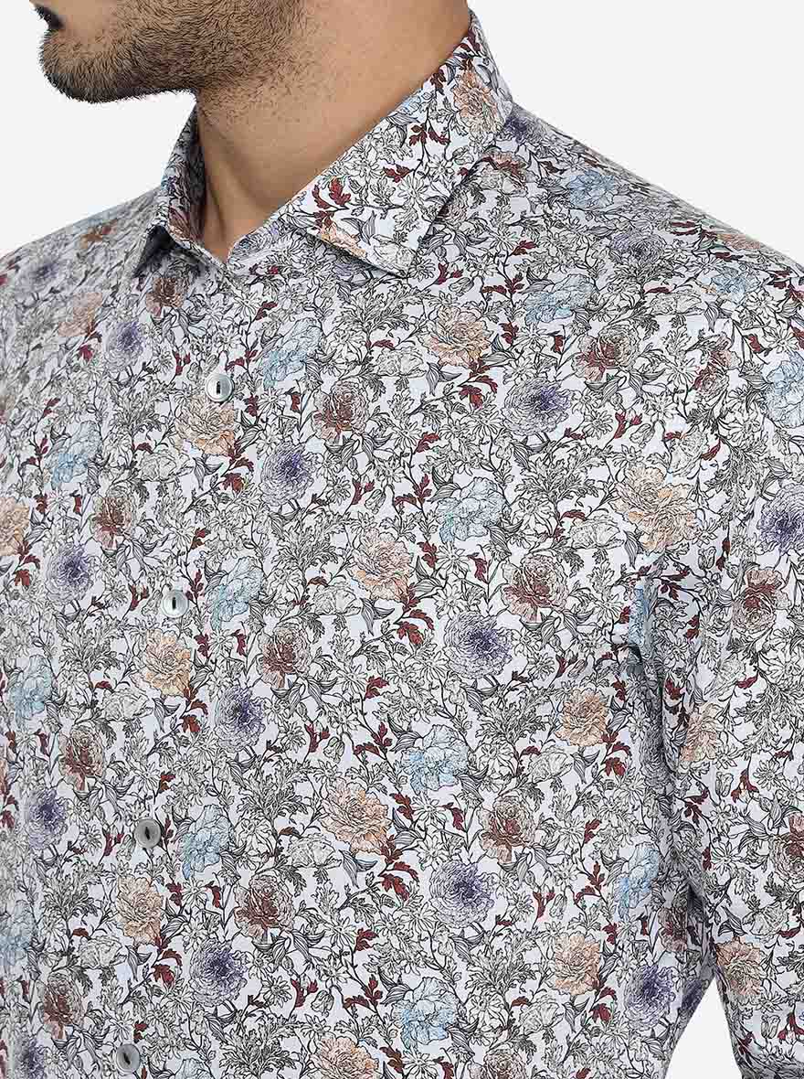 Multicolor Printed Slim Fit Party Wear Shirt | Wyre