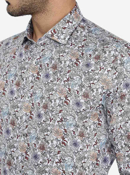 Multicolor Printed Slim Fit Party Wear Shirt | Wyre