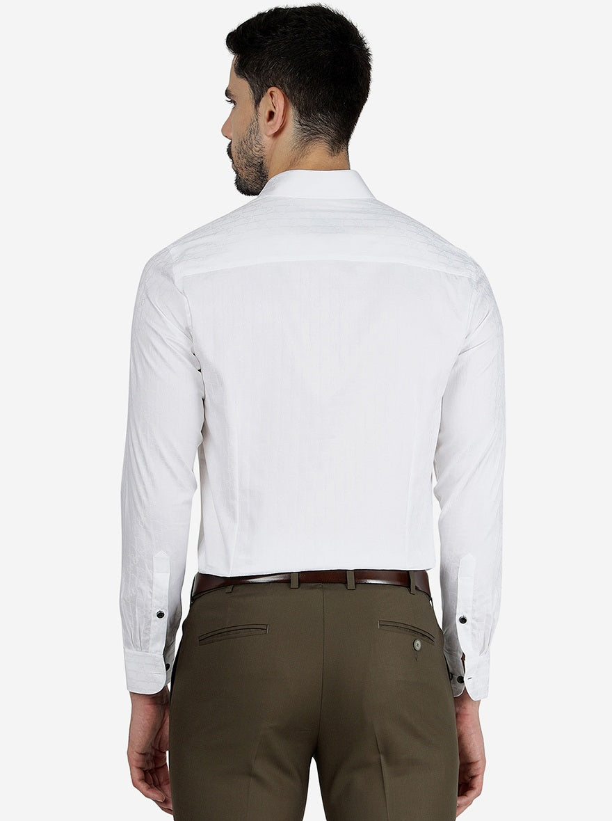 White Solid Slim Fit Party Wear Shirt | Wyre