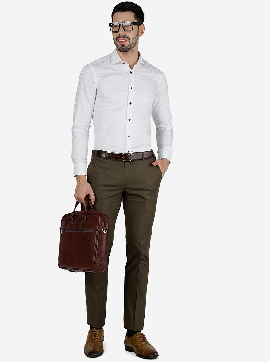 White Solid Slim Fit Party Wear Shirt | Wyre
