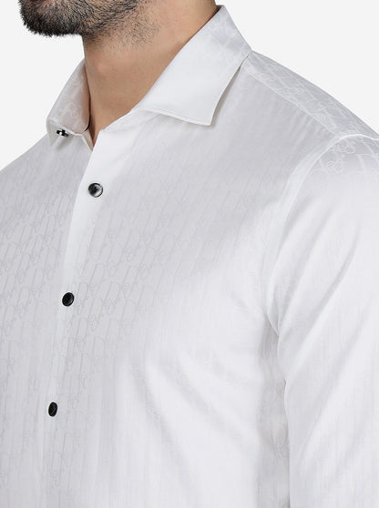 White Solid Slim Fit Party Wear Shirt | Wyre