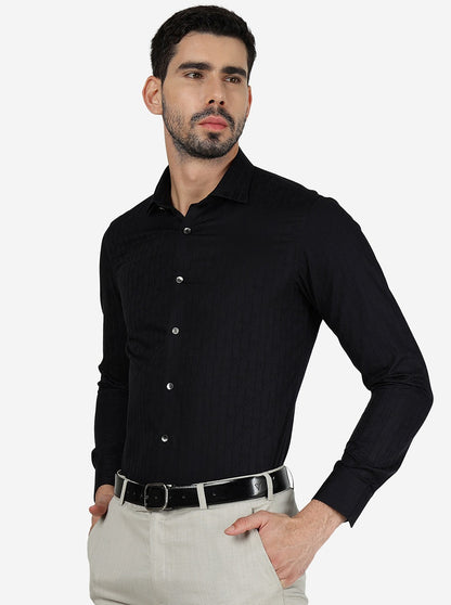 Black Solid Slim Fit Party Wear Shirt | Wyre