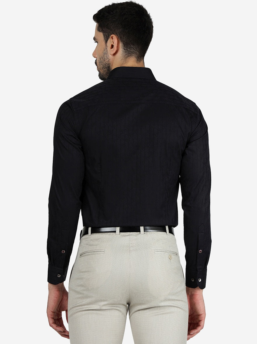 Black Solid Slim Fit Party Wear Shirt | Wyre