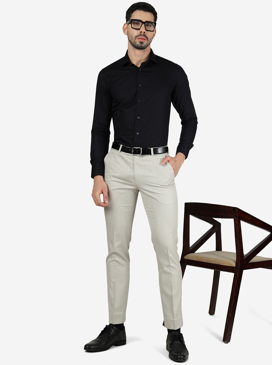 Black Solid Slim Fit Party Wear Shirt | Wyre
