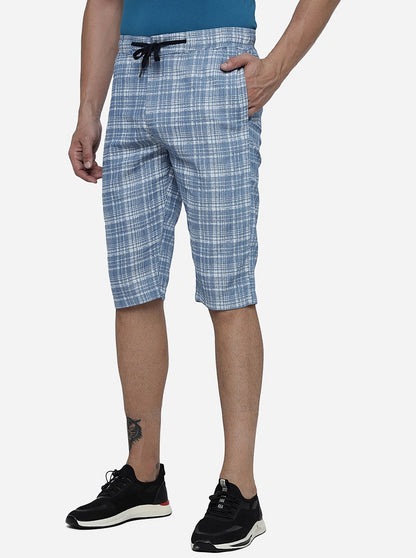 Blue Checked Capri